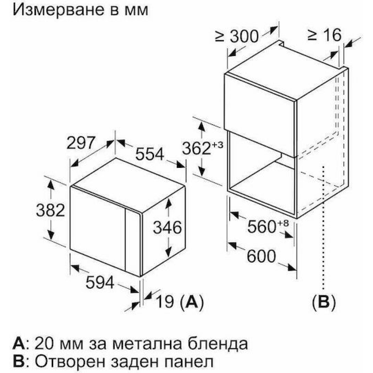 BOSCH BFL520MB0 ΦΟΥΡΝΟΣ ΜΙΚΡΟΚΥΜΑΤΩΝ ΕΝΤΟΙΧΙΖΟΜΕΝΟΣ ΜΑΥΡΟΣ 20LT - Image 2