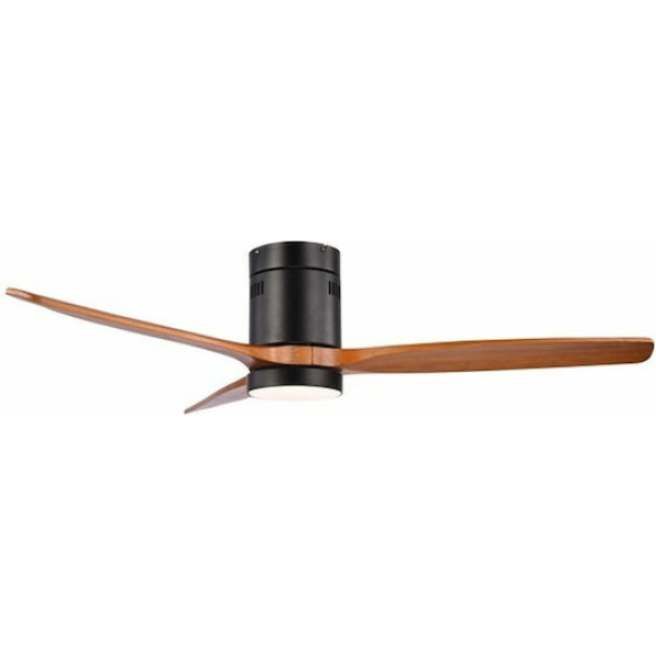 Eurolamp Ανεμιστήρας Οροφής 132cm με Φως και Τηλεχειριστήριο Μαύρος 300-25067