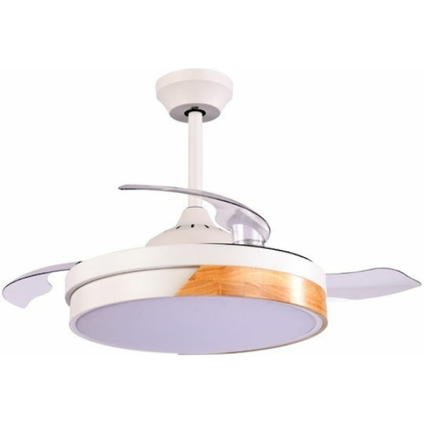Eurolamp Ανεμιστήρας Οροφής 107cm με Φως και Τηλεχειριστήριο Λευκός 300-25068