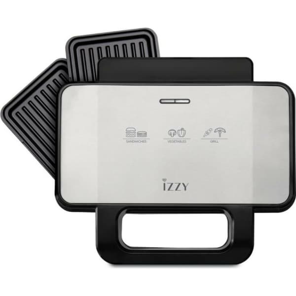 Izzy IZ-2036 Τοστιέρα Γκριλιέρα με Αποσπώμενες Πλάκες 1000W Inox 224742