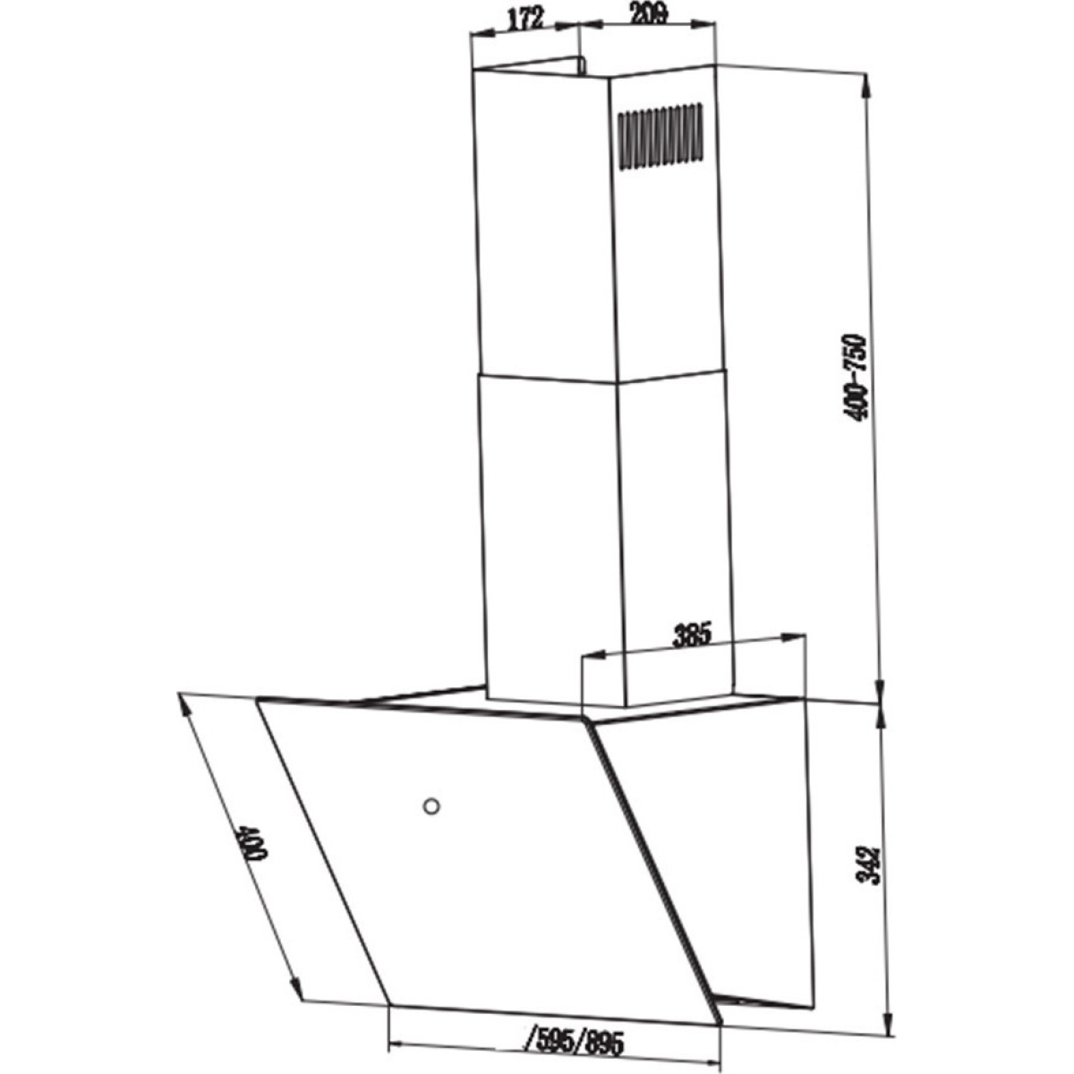 ΑΠΟΡΡΟΦΗΤΗΡΑΣ FABER ΚΑΜΙΝΑΔΑ VRT BK A60 2LS 60CM ΜΑΥΡΟΣ - Image 3