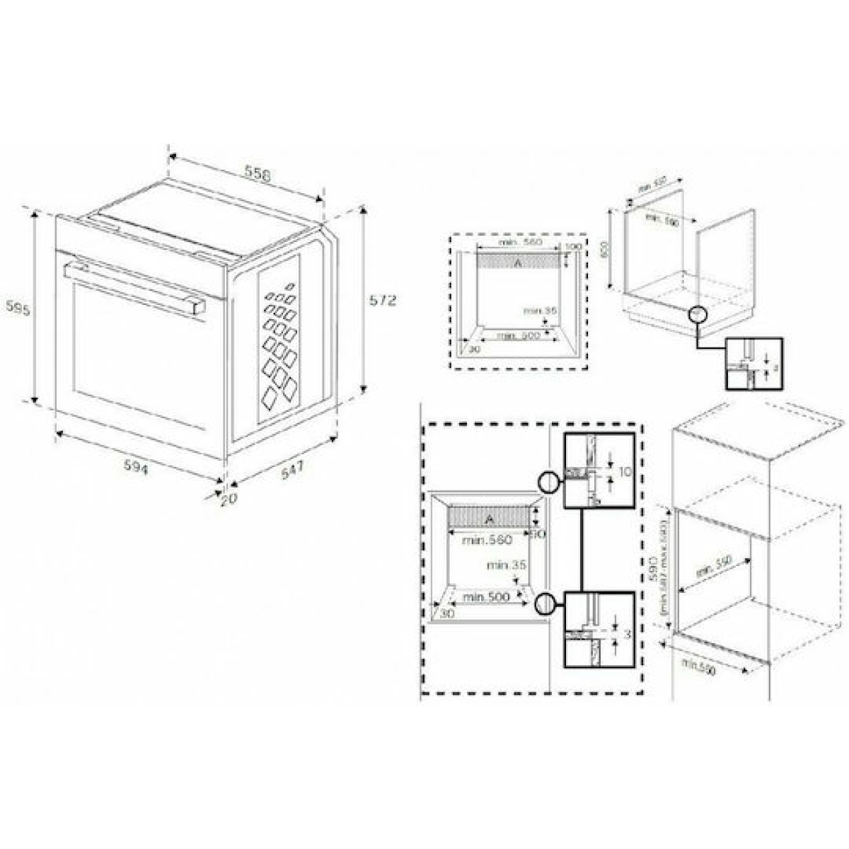 Beko BBIR17300BCS Φούρνος άνω Πάγκου 72lt Π59.5εκ. Μαύρος - Image 3