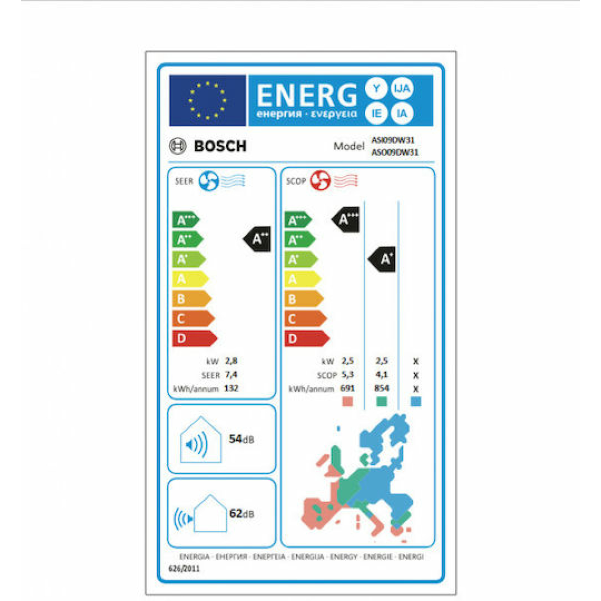 Bosch Series 4 Κλιματιστικό Inverter 9000 BTU A++/A+ με WiFi ASI09DW31/ASO09DW31 - Image 3