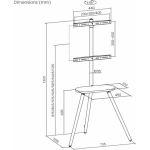 Brateck FS28-44F-04 Βάση Τηλεόρασης Δαπέδου έως 65" και 35kg Ασημί - Image 3