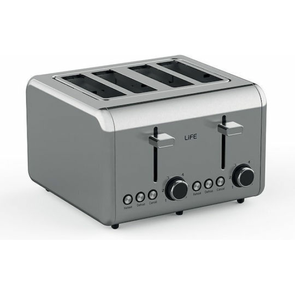 Life Brekky Φρυγανιέρα 4 Θέσεων 1500W Inox 221-0423