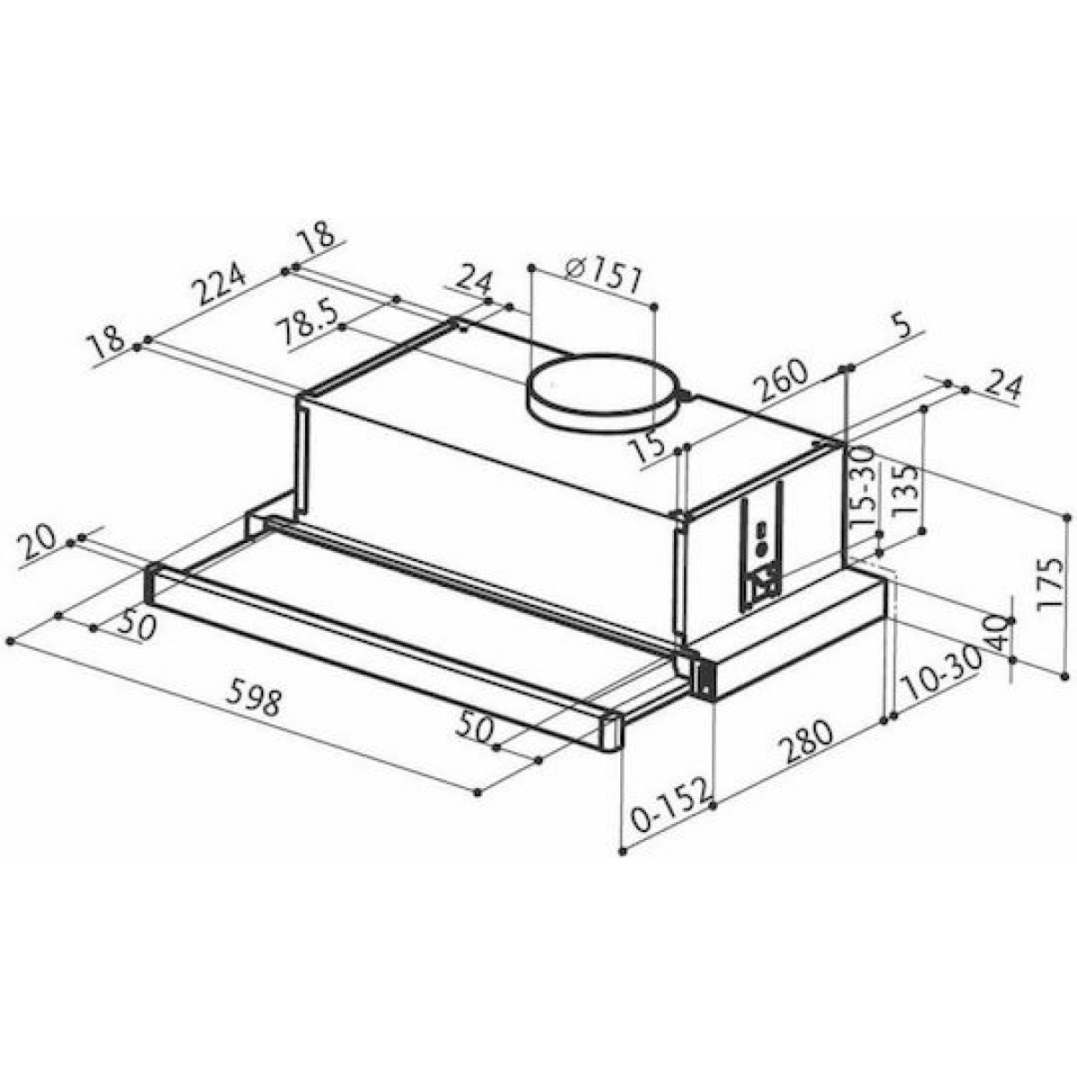 Faber Flexa NG Glass W A60 Συρόμενος Απορροφητήρας 60cm Λευκός - Image 3
