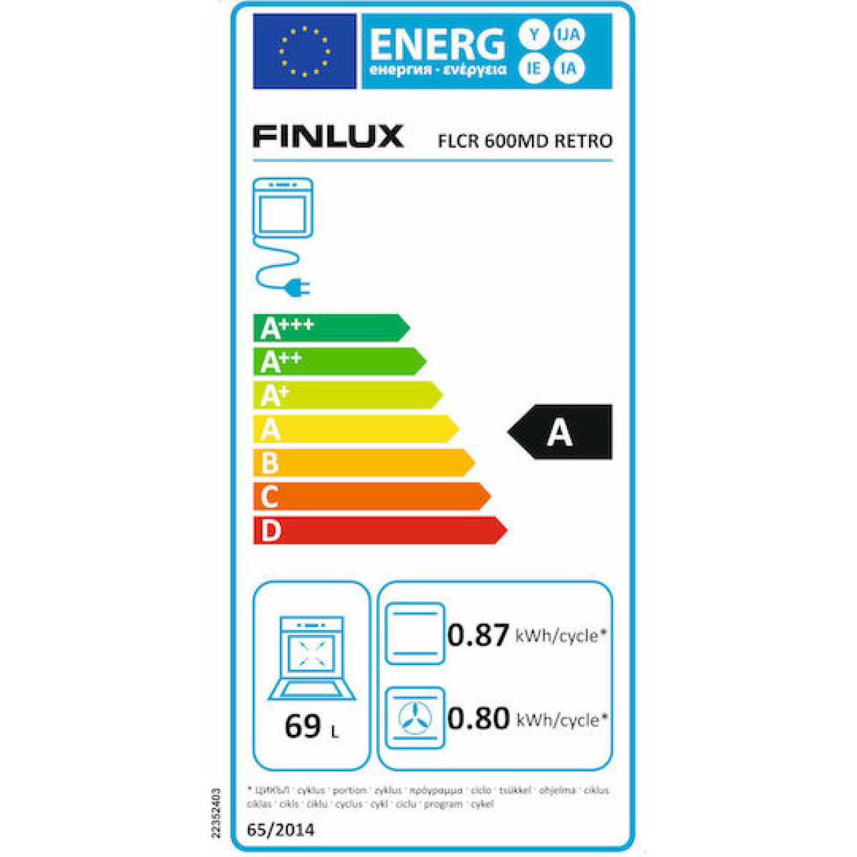 Finlux Κουζίνα 69lt με Κεραμικές Εστίες Π60εκ. Μπεζ FLCR600MD - Image 2