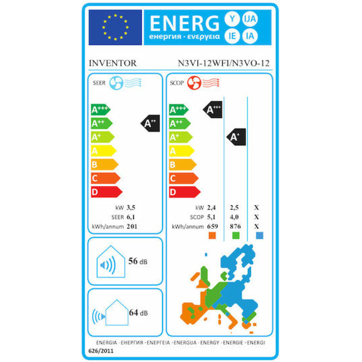 Inventor Neo III Κλιματιστικό Inverter 12000 BTU A++/A+ με Ιονιστή και WiFi N3VI-12WFI/N3VO-12 - Image 6