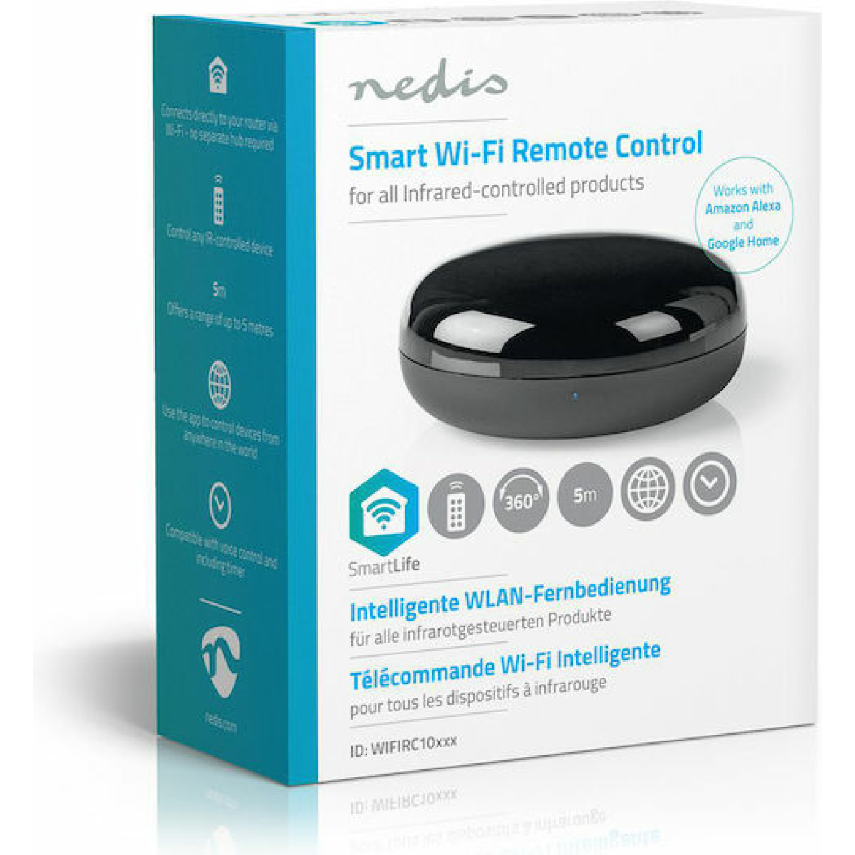 Nedis Wi-Fi Smart Universal Remote Control Infrared Smart Hub Wi-Fi / IR Συμβατό με Google Home & Alexa WIFIRC10CBK - Image 4