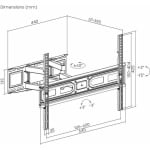 Powertech PT-1130 Βάση Τηλεόρασης Τοίχου με Βραχίονα έως 80" και 40kg Μαύρο - Image 2