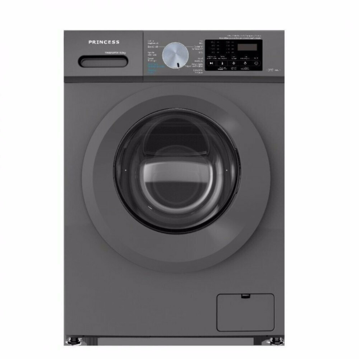 Princess Πλυντήριο Ρούχων 8kg 1200 Στροφών Γκρι WMBAS8PAR - Image 1