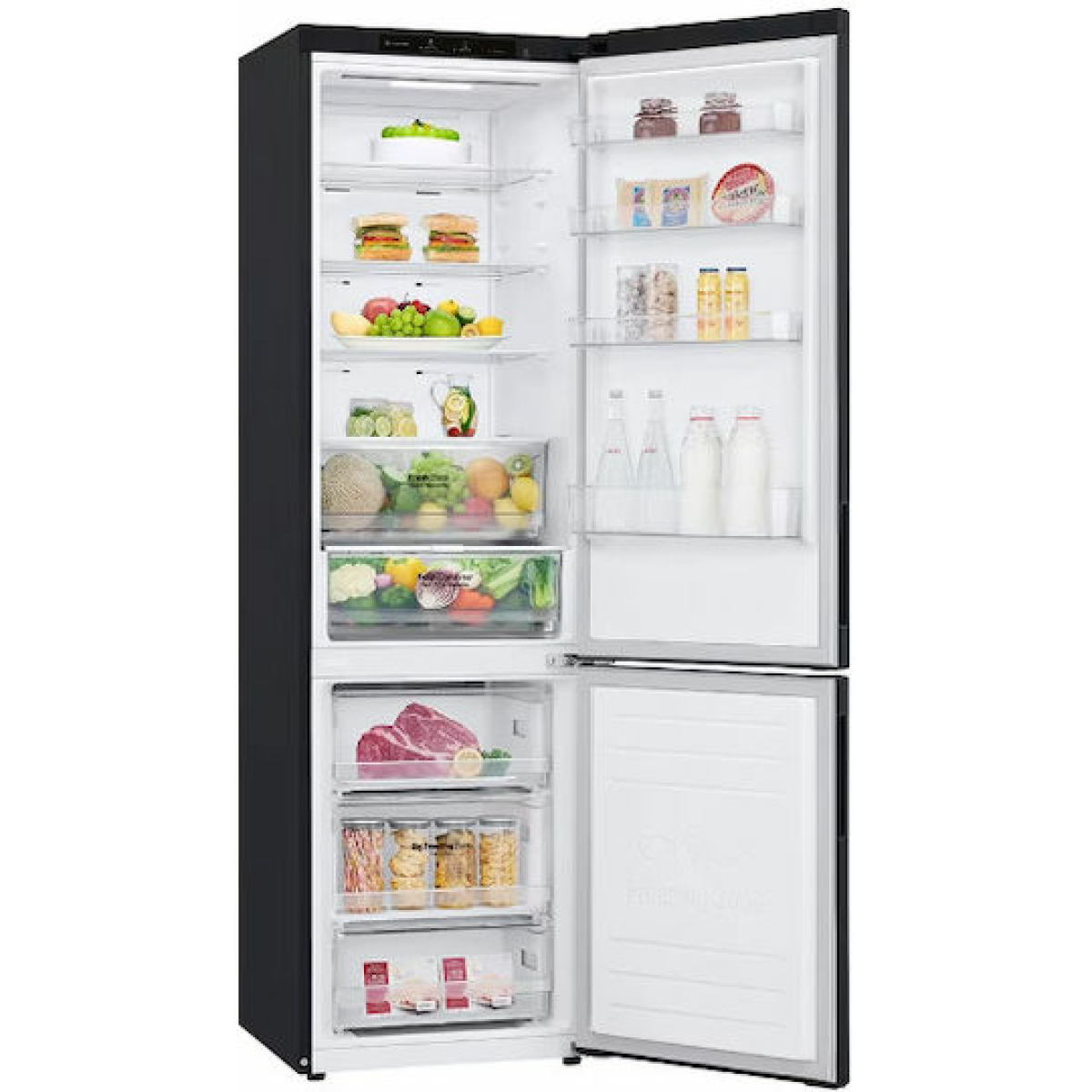LG Ψυγειοκαταψύκτης 384lt Total NoFrost Υ203xΠ59.5xΒ67.5εκ. Μαύρος GBP62MCNBC - Image 2
