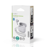 Nedis HPBT2400WT Earbud Bluetooth Handsfree Ακουστικά με Θήκη Φόρτισης Λευκά - Image 3