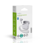 Nedis HPBT2400WT Earbud Bluetooth Handsfree Ακουστικά με Θήκη Φόρτισης Λευκά - Image 2