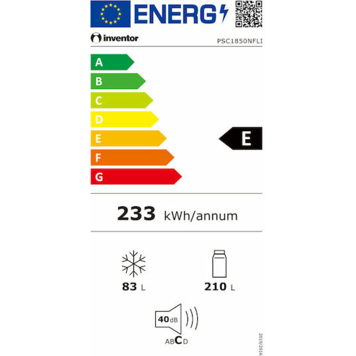 Inventor Ψυγειοκαταψύκτης 293lt Total NoFrost Υ185.8xΠ60xΒ60εκ. Inox PSC1850NFLI - Image 2