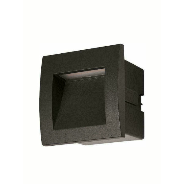 Eurolamp Επιτοίχια Εξωτερική Πλαφονιέρα LED IP54 3W με Θερμό Λευκό Φως 9x9x7εκ. 145-52500