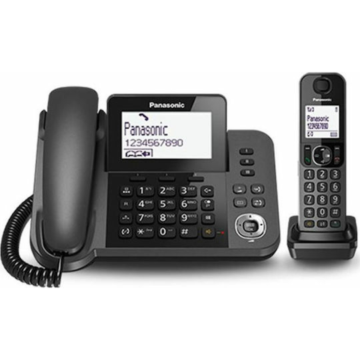 Panasonic Ασύρματο Τηλέφωνο Duo με Ελληνικό Μενού Μαύρο KX-TGF310EXM - Image 7