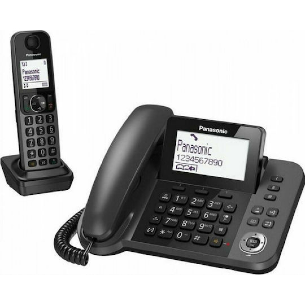 Panasonic Ασύρματο Τηλέφωνο Duo με Ελληνικό Μενού Μαύρο KX-TGF310EXM - Image 6