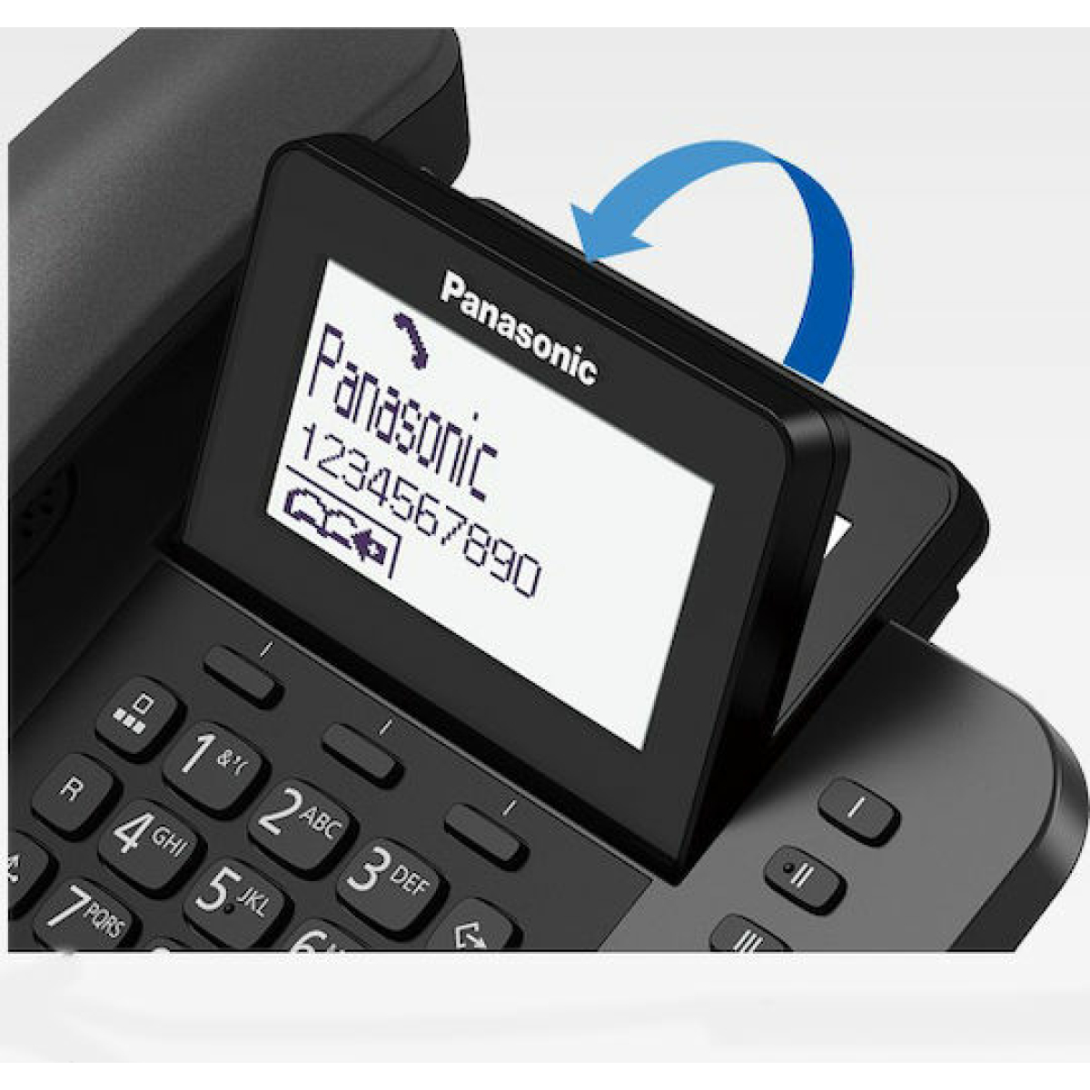 Panasonic Ασύρματο Τηλέφωνο Duo με Ελληνικό Μενού Μαύρο KX-TGF310EXM - Image 4