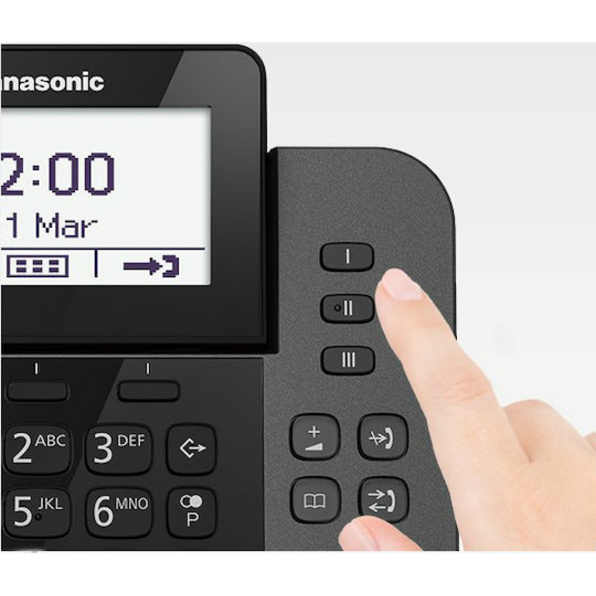 Panasonic Ασύρματο Τηλέφωνο Duo με Ελληνικό Μενού Μαύρο KX-TGF310EXM - Image 3