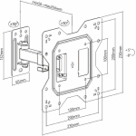 Powertech PT-1128 Βάση Τηλεόρασης Τοίχου με Βραχίονα έως 43" και 30kg Μαύρο - Image 2