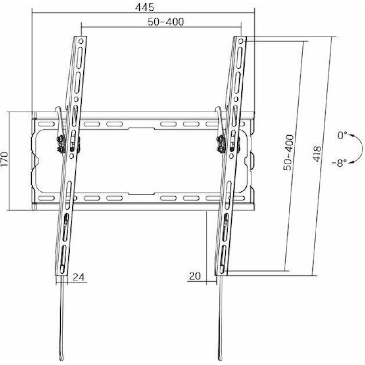 Sonora 230-0115 Βάση Τηλεόρασης Τοίχου έως 65" και 40kg Ασημί (230-0115) - Image 6