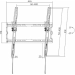 Sonora 230-0115 Βάση Τηλεόρασης Τοίχου έως 65" και 40kg Ασημί (230-0115) - Image 6