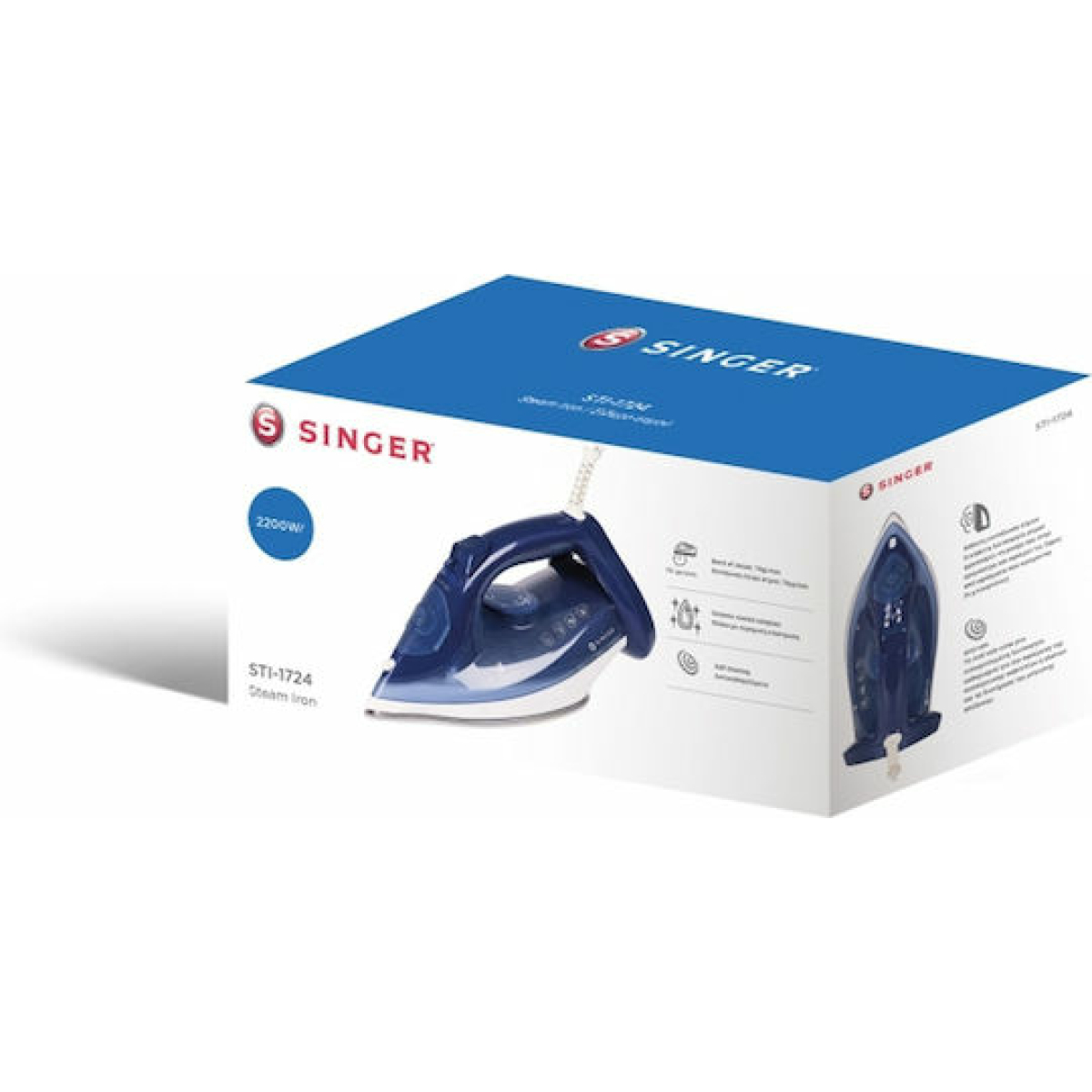 Singer Σίδερο Ατμού 2200W με Κεραμική Πλάκα και Συνεχόμενη Παροχή Ατμού 30gr/min STI-1724 - Image 2