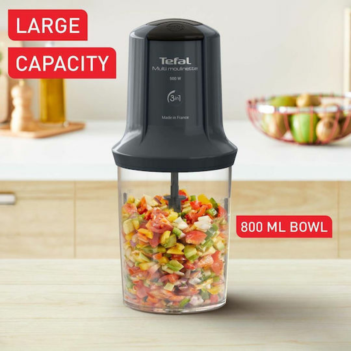 Tefal Πολυκόπτης Multi 500W με Δοχείο 800ml Μαύρος MQ718B - Image 2