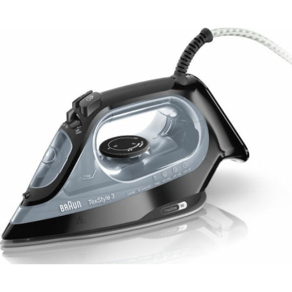 Braun TexStyle 3 SI 3055 Σίδερο Ατμού 2400W με Κεραμική Πλάκα και Συνεχόμενη Παροχή 45gr/min SI3055BK