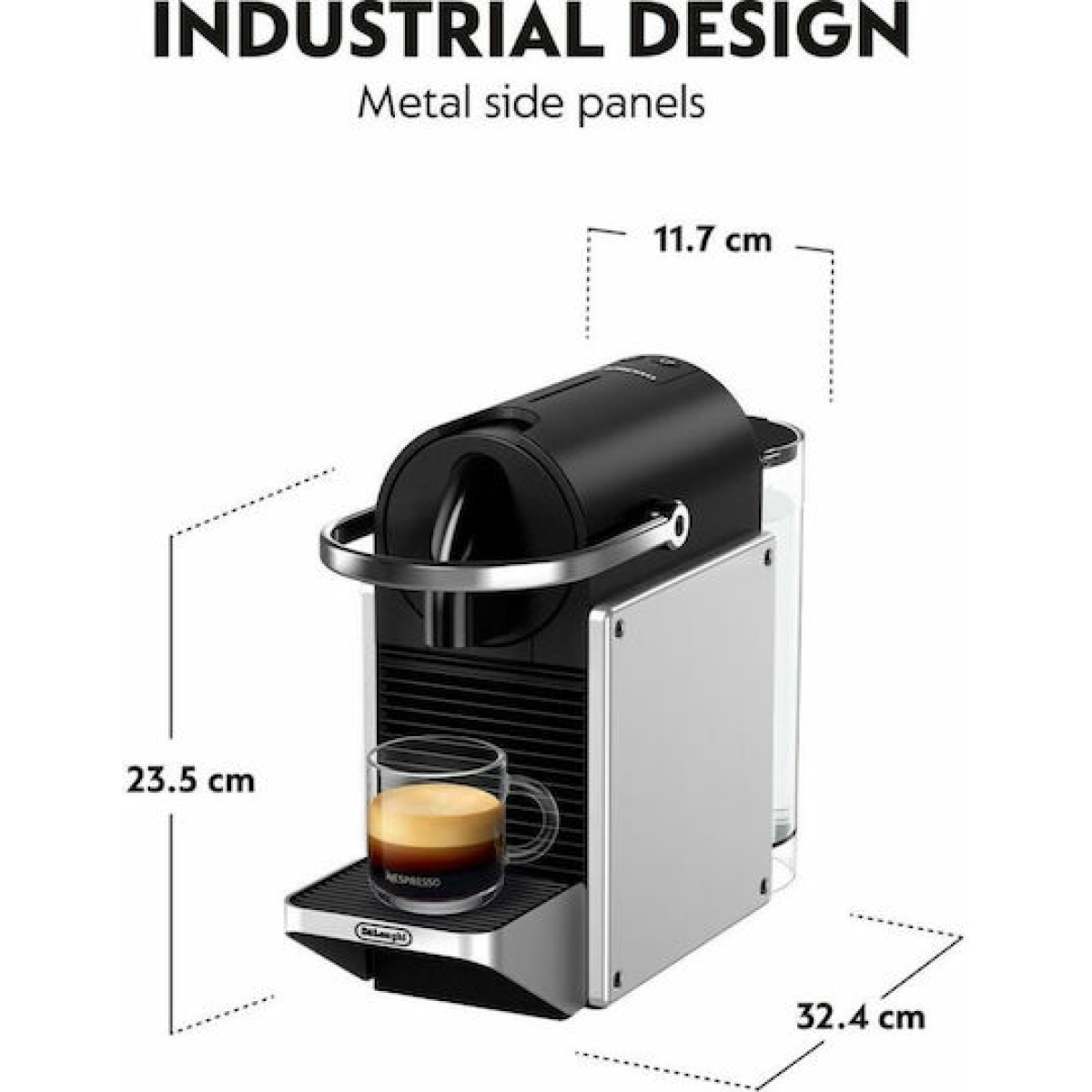 De'Longhi Pixie Καφετιέρα για Κάψουλες Nespresso Πίεσης 19bar με Αφρογαλιέρα Silver EN127.SAE - Image 6