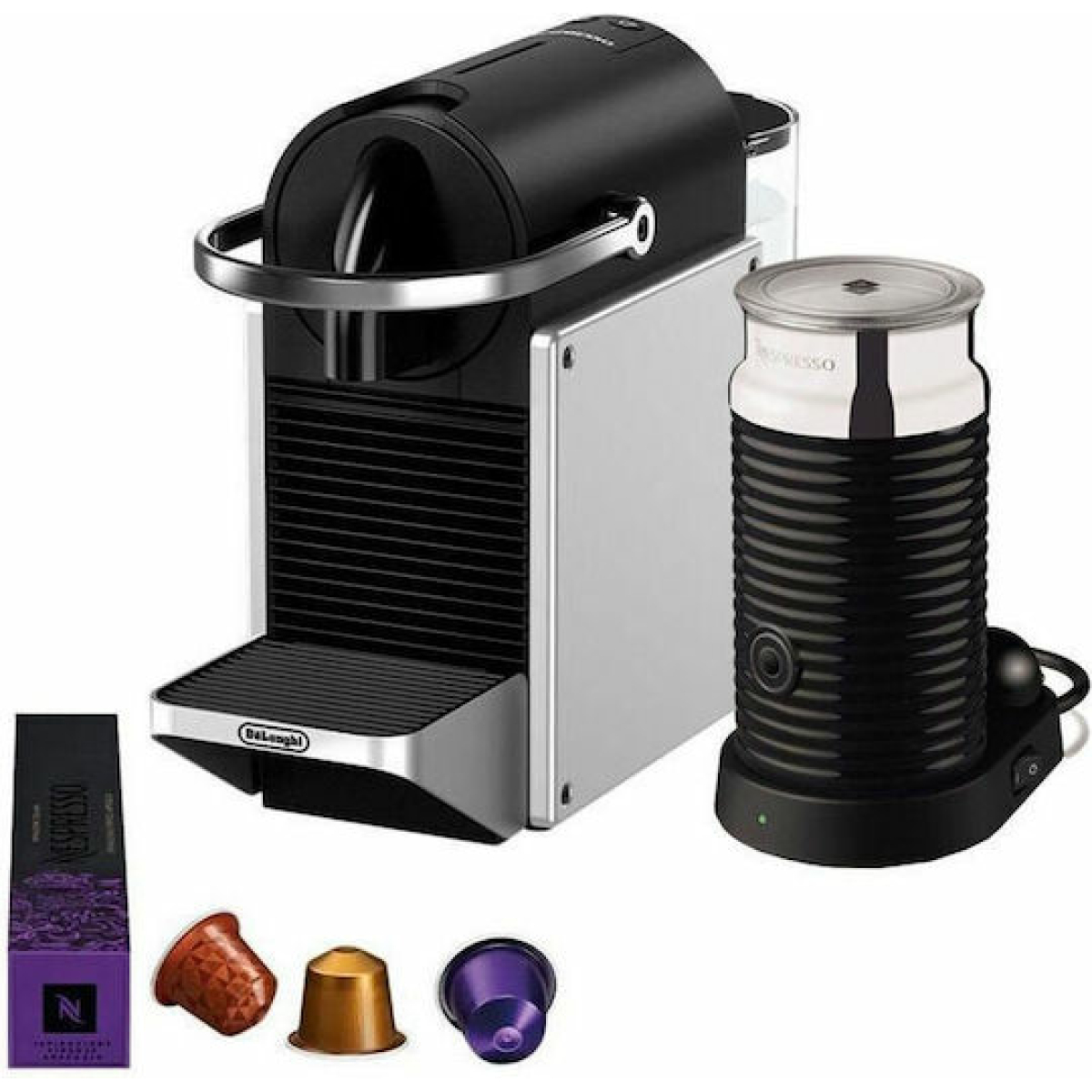 De'Longhi Pixie Καφετιέρα για Κάψουλες Nespresso Πίεσης 19bar με Αφρογαλιέρα Silver EN127.SAE - Image 1