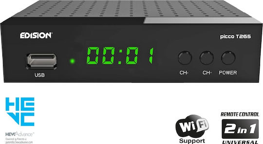 Edision Picco T265 Edision Picco T265 Ψηφιακός Δέκτης Mpeg-4 Full HD (1080p) με Λειτουργία PVR (Εγγραφή σε USB) Σύνδεσεις SCART / HDMI / USB - Image 1