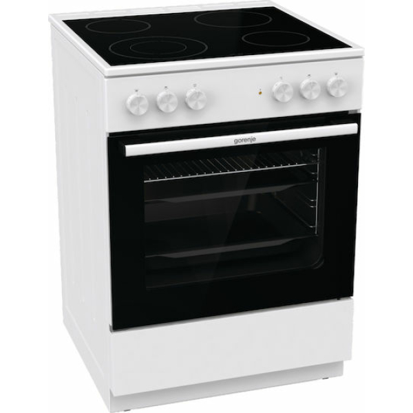 Gorenje Κουζίνα 71lt με Κεραμικές Εστίες Π60εκ. Λευκή GEC6A41WC