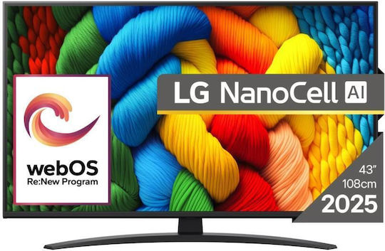 LG 43NANO81A3A LG Smart Τηλεόραση 43" 4K UHD LED NanoCell AI NANO81 HDR (2025) 43NANO81A3A - Image 1