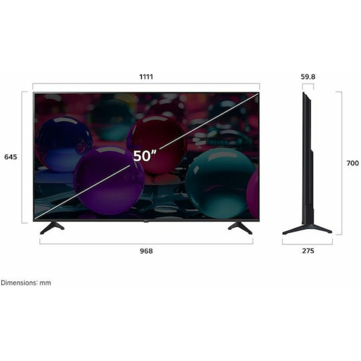 LG Smart Τηλεόραση 50" 4K UHD LED AI UA73 HDR (2025) 50UA73003LA - Image 3