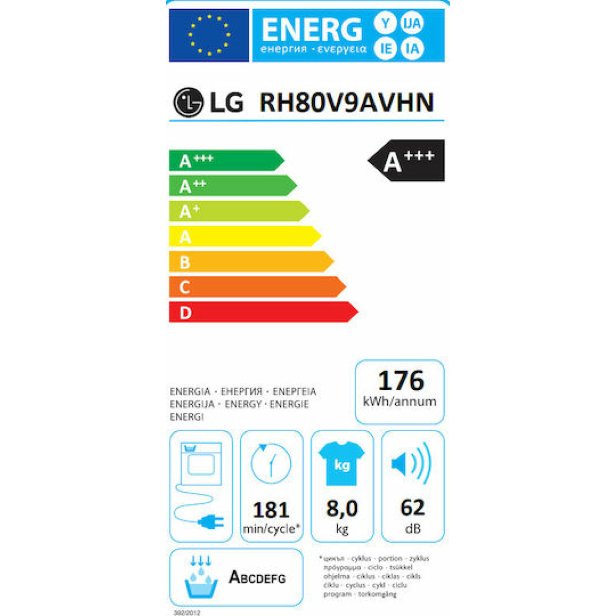 LG RH80V9AVHN Στεγνωτήριο 8kg A+++ με Αντλία Θερμότητας - Image 12