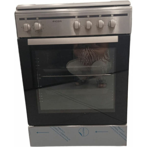 Robin Κουζίνα 80lt με Εμαγιέ Εστίες Π60εκ. Inox BST-84