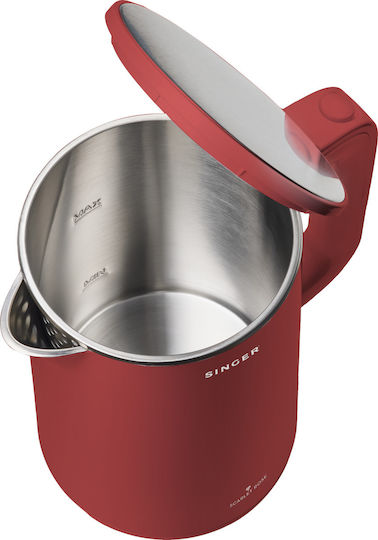 SINGER WK-15050SCR 2 Singer Βραστήρας 1.5lt 2200W Κόκκινος WK-15050SCR - Image 3