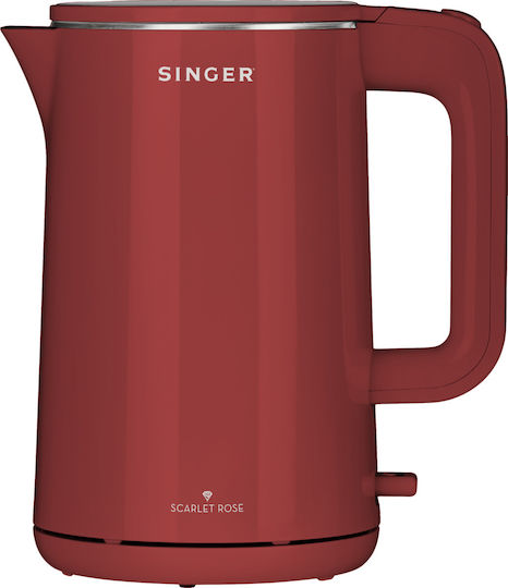 SINGER WK-15050SCR Singer Βραστήρας 1.5lt 2200W Κόκκινος WK-15050SCR - Image 1