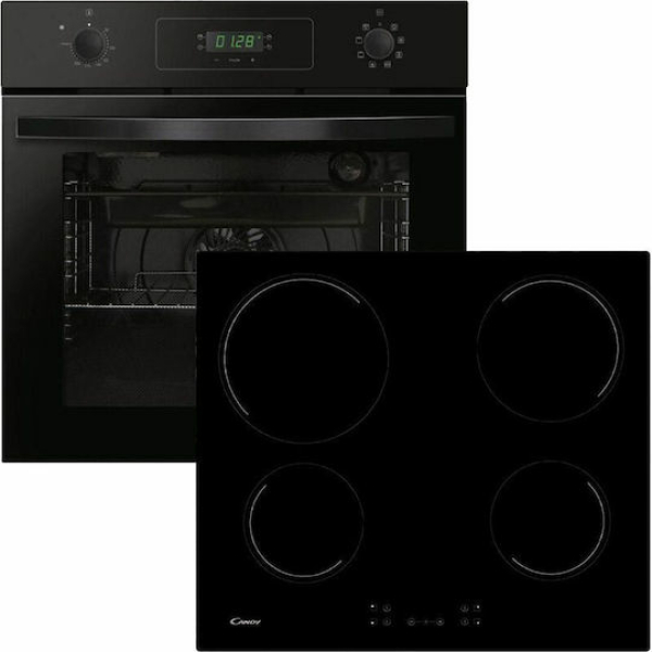 Candy Φούρνος άνω Πάγκου 70lt με Κεραμικές Εστίες Π59.5εκ. Μαύρος FIDCP N615 L + CH64CCB/4U2