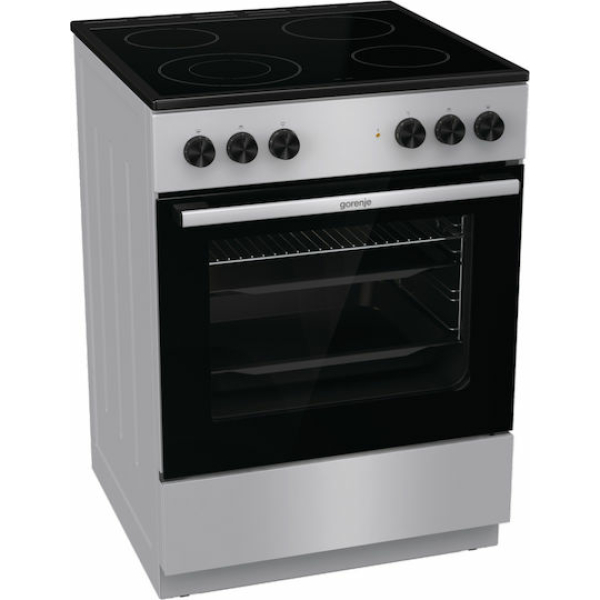 Gorenje Κουζίνα 71lt με Κεραμικές Εστίες Π60εκ. Inox GEC6A41SC (034063401)