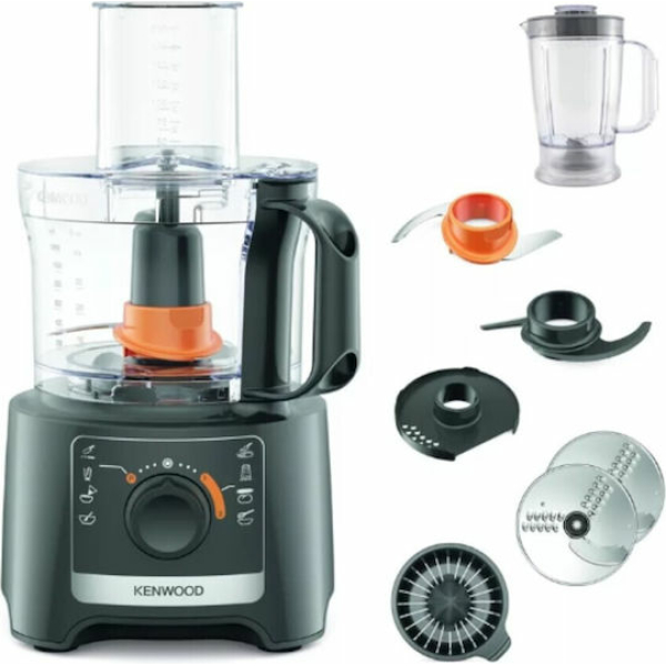 Kenwood Multipro Compact Πολυμίξερ 800W με Κάδο 2.1lt και Κανάτα Μπλέντερ Γκρι FDP31.360GY