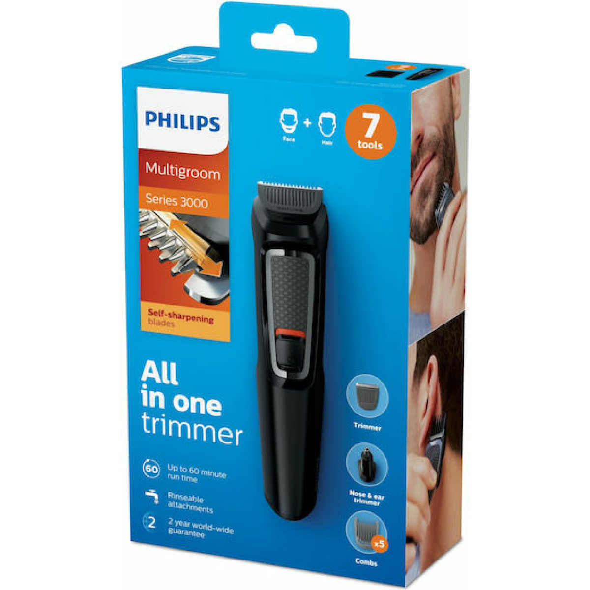 Philips Multigroom Series 3000 Σετ Επαναφορτιζόμενης Κουρευτικής Μηχανής Μαύρο MG3720/15 - Image 4