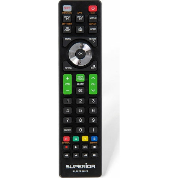 Superior Electronics Συμβατό Τηλεχειριστήριο Ready To Use για Τηλεοράσεις Panasonic Black (188-0024)