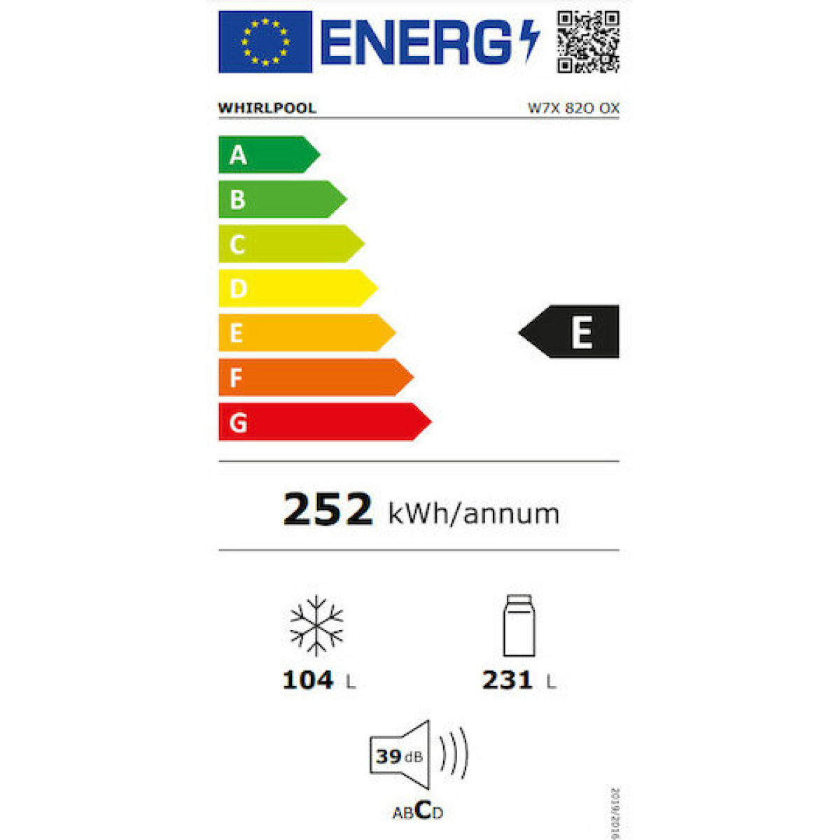 Whirlpool Ψυγειοκαταψύκτης 335lt Total NoFrost Υ191.2xΠ59.6xΒ67.8εκ. Inox W7X82OOXH - Image 9